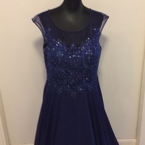 Royal blue Mother of Bride Groom formal gown.